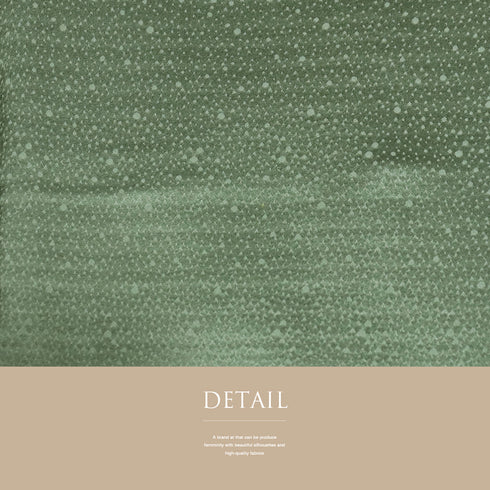 色無地 リサイクル 身丈161.5cm 裄64.8cm 袷 グリーン Lサイズ セミフォーマル お洒落 一つ紋 正絹 広衿 地紋あり Sランク