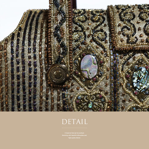 バッグ リサイクル ゴールド ビーズ Sランク アンティーク調