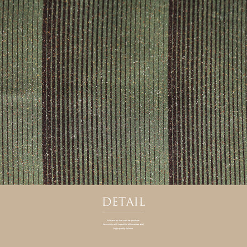 小紋 リサイクル 身丈158.3cm 裄64.6cm 袷 縞にたたき模様 お洒落八掛 グリーン Mサイズ お洒落 しつけ糸 正絹 広衿 Sランク