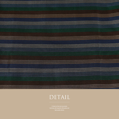 大島紬 リサイクル アンサンブル 2点セット 袷 証紙 Lサイズ Aランク ボーダー柄 カジュアル 道行コート丈89.5cm 身丈161.5cm 裄64.8cm 正絹 着物 AN-56