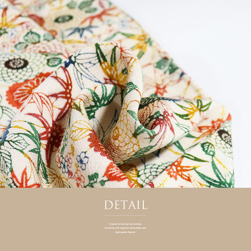 小紋 リサイクル 身丈155.5cm 裄64cm 袷 花柄 菊柄 アイボリー Mサイズ お洒落 正絹 広衿 Sランク