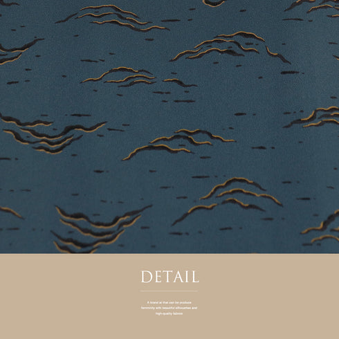 小紋 リサイクル 身丈163cm 裄67.8cm 袷 幾何学模様 お洒落八掛 ブルー Lサイズ お洒落 カジュアル 正絹 広衿 Aランク