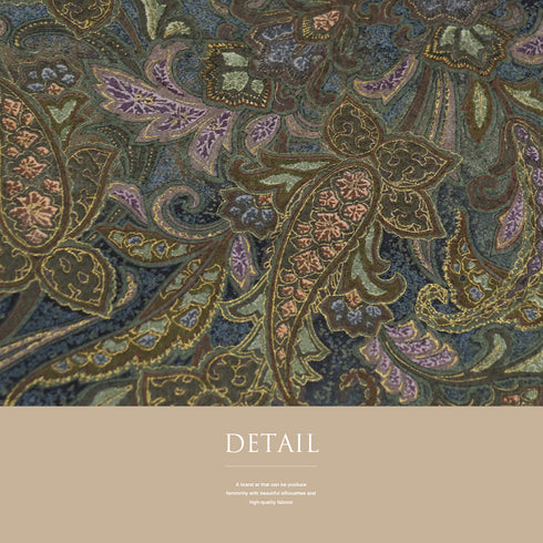 小紋 リサイクル 身丈160.8cm 裄68.4cm 袷 グリーン Lサイズ お洒落 正絹 広衿 Sランク