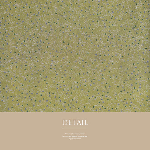 小紋 リサイクル 身丈161.5cm 裄64cm 袷 小花柄 イエロー Lサイズ お洒落 カジュアル 正絹 広衿 Sランク