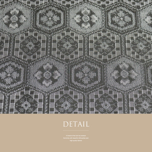 アンサンブル 紬 リサイクル 身丈163.3cm 裄62.6cm 羽織丈76cm 袷 亀甲柄 グレー Lサイズ カジュアル お洒落 しつけ糸 正絹 広衿 Sランク