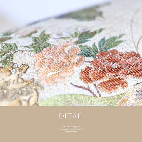 袋帯 リサイクル 帯丈450cm 全通 風景、七福神や風神雷神など 箔 リバーシブル 招福千寿文 ゴールド Lサイズ 正絹 Sランク フォーマル セミフォーマル