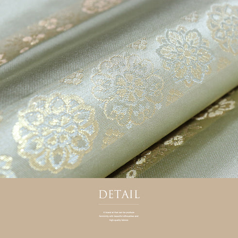 袋帯 リサイクル 帯丈444cm 六通 横段唐花模様 グリーン Mサイズ 正絹 新品・未使用品 フォーマル