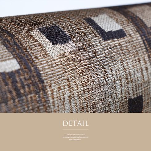 袋帯 リサイクル 帯丈436cm 全通 幾何学柄 ブラウン Mサイズ 正絹 Sランク お洒落