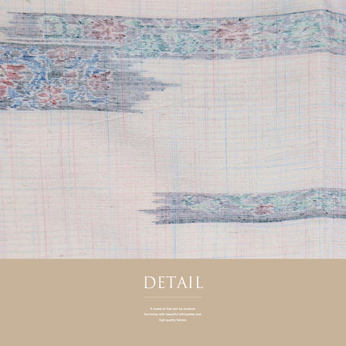 紬 リサイクル 身丈162.2cm 裄65cm 袷 花柄 アイボリー Lサイズ お洒落 カジュアル 正絹 広衿 Sランク