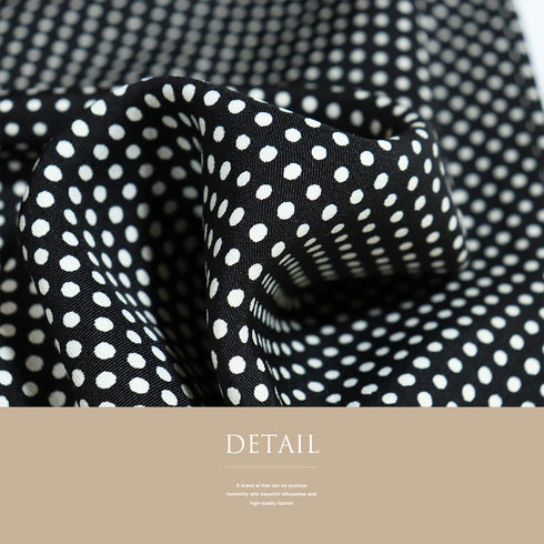 付下げ リサイクル 身丈164.7cm 裄68.4cm 袷 付け下げ小紋 水玉模様 ゆったりサイズ ブラック Lサイズ お洒落 カジュアル 正絹 広衿 Sランク