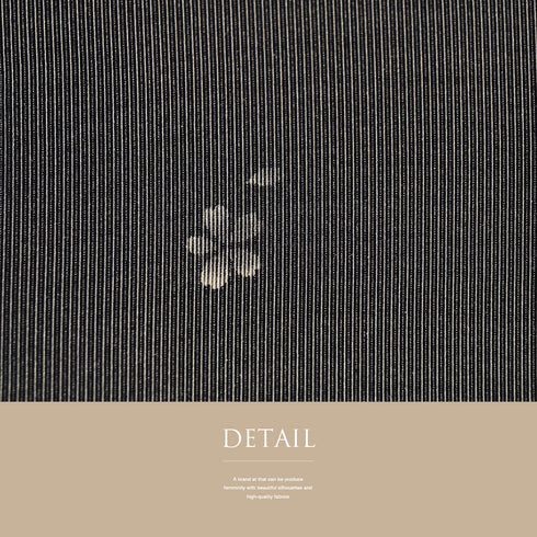 小紋 リサイクル 身丈155cm 裄65.6cm 袷 縞模様 桜柄 小花柄 ブラック Sサイズ お洒落 正絹 広衿 Sランク