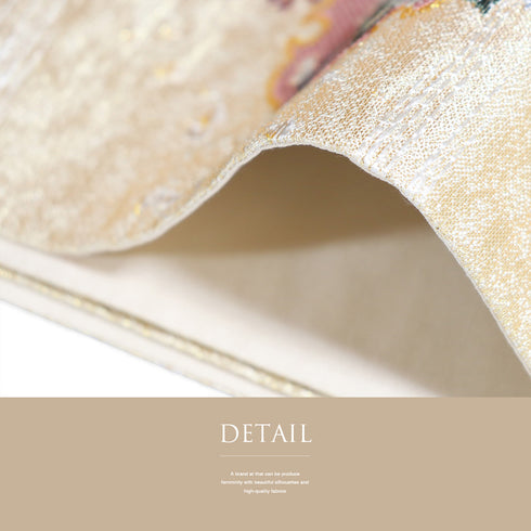 袋帯 リサイクル 帯丈440cm 六通 雪輪献上文様 華長寿祝絵図 証紙2365 ゴールド Mサイズ 正絹 Sランク フォーマル セミフォーマル