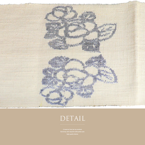 名古屋帯 リサイクル 帯丈364cm ポイント柄 花丸 八寸 アイボリー Mサイズ 正絹 Sランク お洒落 カジュアル