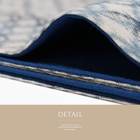 袋帯 リサイクル 帯丈416cm 全通 絣柄 七宝 さや型 松西菱 ブルー SSサイズ 不明 新品・未使用品 お洒落