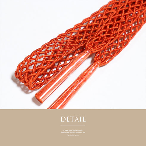 帯締め リサイクル カジュアル 平組紐 オレンジ 正絹 新品・未使用品 夏物