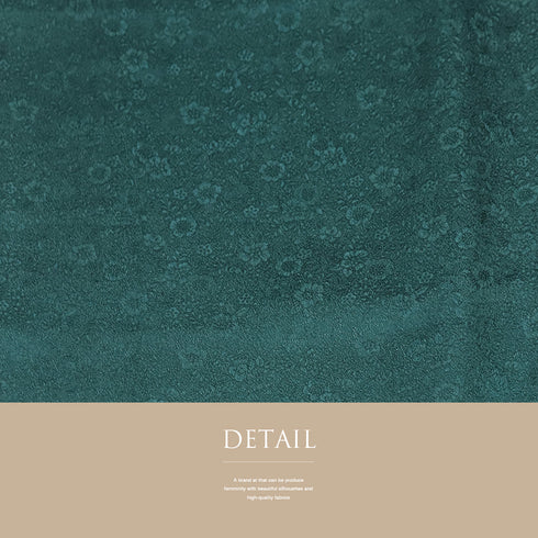 色無地 リサイクル 身丈159.2cm 裄64.8cm 袷 辻ヶ花模様 グリーン Mサイズ セミフォーマル 一つ紋 正絹 広衿 地紋あり Sランク