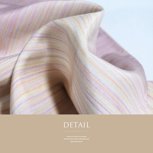 付下げ リサイクル 身丈156.8cm 裄66cm 袷 紬 横縞模様 染め パールトーン加工 ピンク Mサイズ お洒落 カジュアル 正絹 広衿 Aランク