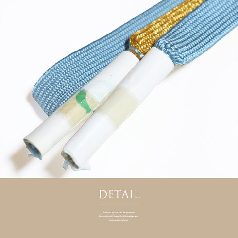 帯締め リサイクル セミフォーマル 平組紐 ブルー 正絹 新品・未使用品