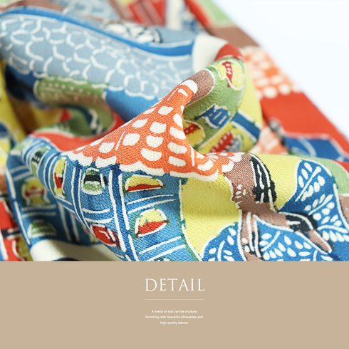 小紋 リサイクル 身丈159.5cm 裄64.8cm 袷 陶芸に花瓶や壺柄 多色 Mサイズ お洒落 カジュアル 正絹 広衿 Aランク