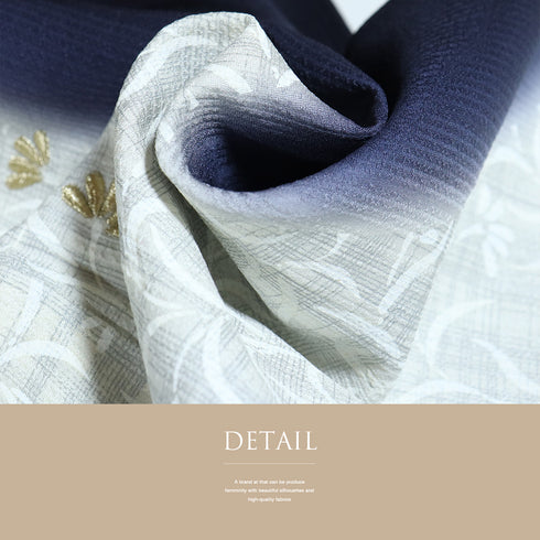 付下げ リサイクル 身丈165.5cm 裄66.8cm 袷 刺繍 ネイビー LLサイズ お洒落 正絹 広衿 Aランク