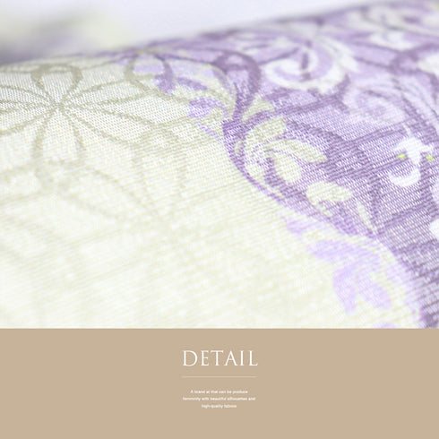 名古屋帯 リサイクル 帯丈380cm 全通 デザイン花模様 京袋帯 アイボリー Lサイズ 正絹 Sランク お洒落