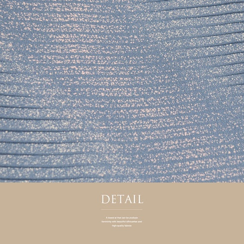 小紋 リサイクル 身丈155.5cm 裄64.6cm 袷 横縞ボカシ たたき ブルー Mサイズ お洒落 正絹 広衿 Sランク