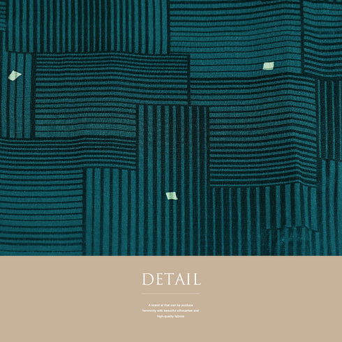 小紋 リサイクル 身丈154.2cm 裄62cm 袷 デザイン模様 地紋 グリーン Sサイズ お洒落 正絹 広衿 Sランク