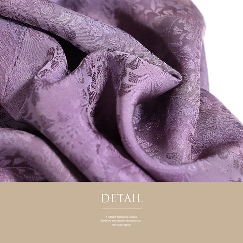 道中着 リサイクル 身丈124.7cm 裄66.6cm 袷 着物衿 対丈 地紋 パープル Lサイズ お洒落 正絹 Sランク