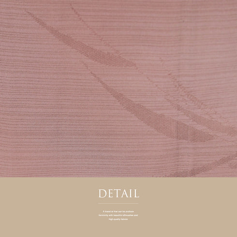 色無地 リサイクル 夏着物 身丈159.3cm 裄62.2cm 夏物 夏物 竹柄 ピンク Mサイズ セミフォーマル 正絹 広衿 Sランク