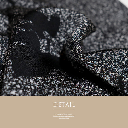 訪問着 リサイクル 身丈163.5cm 裄68.4cm 袷 ひょうたん模様 たたき染め 岸上純平 ブラック Lサイズ お洒落 落款 しつけ糸 正絹 広衿 Sランク