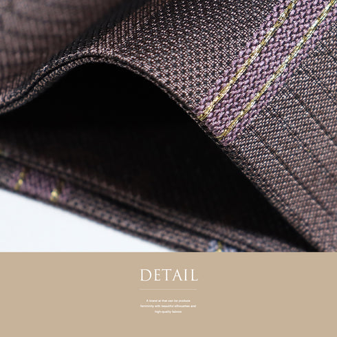 名古屋帯 リサイクル 帯丈373cm 六通 横段柄 ブラウン Mサイズ 不明 Sランク お洒落 カジュアル