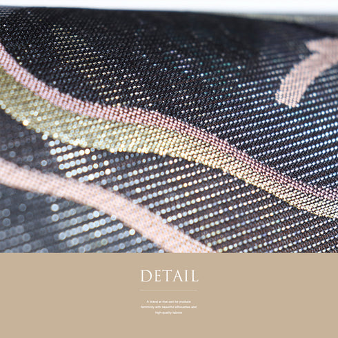 袋帯 リサイクル 帯丈436cm 六通 夏用 ブラック Mサイズ 正絹 Sランク お洒落