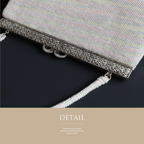 ビーズバック リサイクル 小銭入れセット お洒落 カジュアル 横幅21.5cm 高さ14cm マチ5cm Aランク 和装小物 ET-199