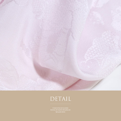 長襦袢 リサイクル 長襦袢 身丈119cm 裄65.6cm 袷 お茶や生花や手毬の地紋 ゆったりサイズ ピンク Mサイズ 正絹 Sランク