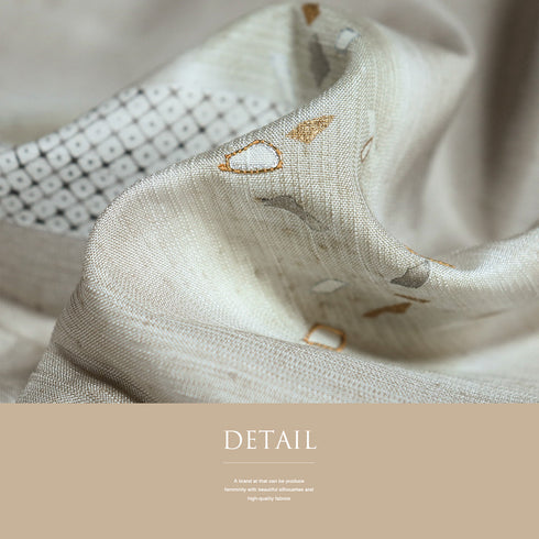 付下げ リサイクル 身丈152.2cm 裄63.2cm 袷 短冊や摺り疋田柄 金駒刺繍 箔 ベージュ Sサイズ お洒落 正絹 広衿 Sランク