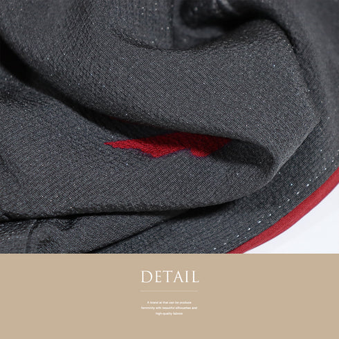 小紋 リサイクル 身丈161cm 裄65.6cm 袷 花柄 パールトーン加工 グレー Lサイズ カジュアル お洒落 しつけ糸 正絹 バチ衿 Sランク