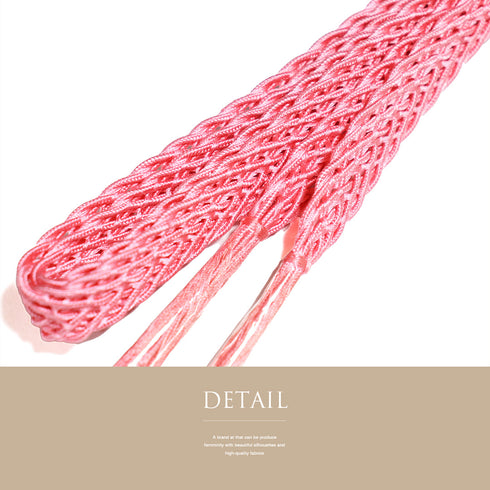 帯締め リサイクル カジュアル 手組紐 ピンク 正絹 新品・未使用品 夏物