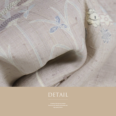 付下げ リサイクル 夏着物 身丈158.5cm 裄68.4cm 夏物 薄物 流水に菊柄 パープル Mサイズ お洒落 不明 広衿 Bランク