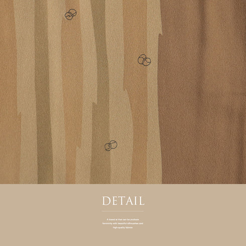 小紋 リサイクル 身丈158.8cm 裄64.4cm 袷 デザイン縞模様 瓢箪柄 ブラウン Mサイズ お洒落 カジュアル 正絹 広衿 Sランク