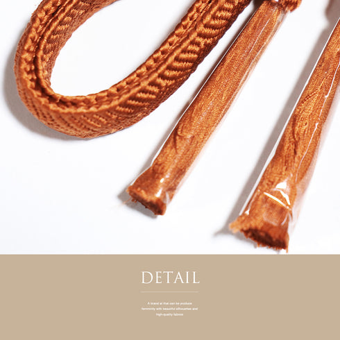 帯締め お洒落 平組紐 オレンジ 正絹 新品・未使用品