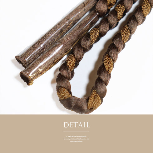 帯締め リサイクル 丸組紐 ブラウン 正絹 新品・未使用品