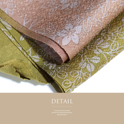 帯揚げ リサイクル お洒落 ちりめん 正絹 イエロー 花柄 新品・未使用品 AG-1176