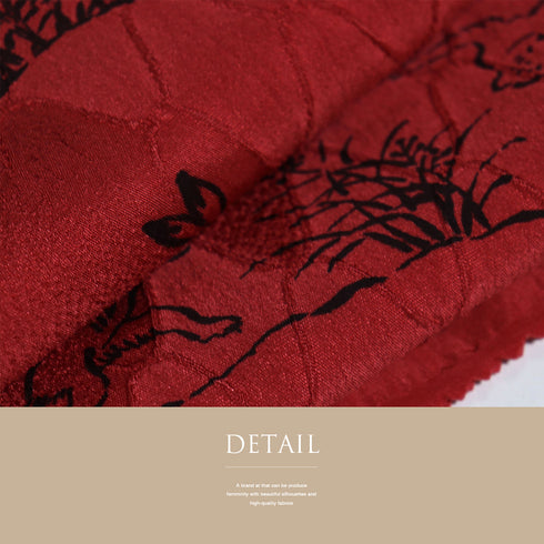 帯揚げ リサイクル お洒落 ちりめん 正絹 レッド 鳥獣戯画 Sランク AG-1205