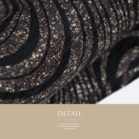 袋帯 リサイクル 帯丈510cm 全通 たたき 幾何学柄 菊樹染 ブラウン LLサイズ 正絹 新品・未使用品 お洒落