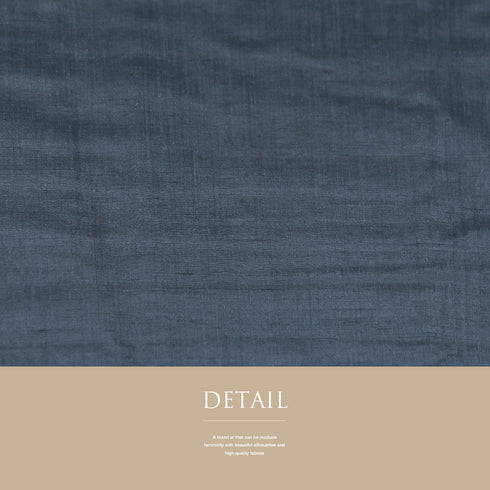 紬 リサイクル 身丈157.6cm 裄63.2cm 単衣 結城紬 無地 ブルー Mサイズ お洒落 正絹 バチ衿 Sランク