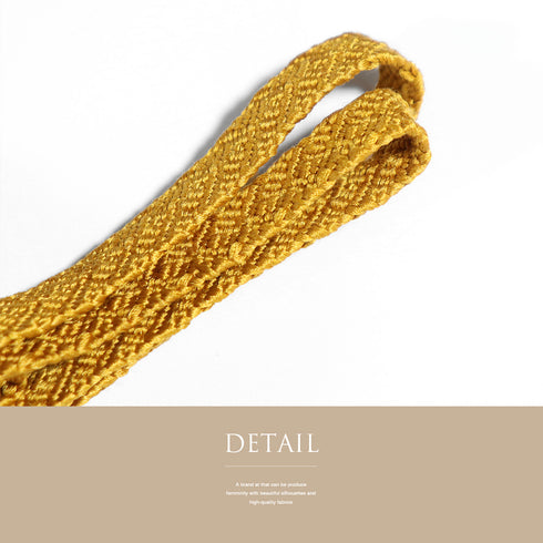 帯締め リサイクル カジュアル 三分紐 イエロー 正絹 新品・未使用品 手組紐
