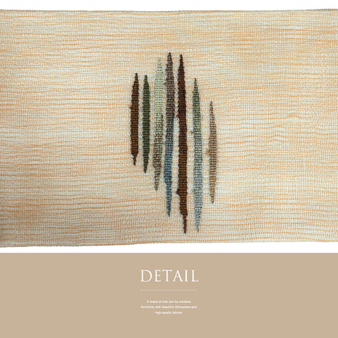 名古屋帯 リサイクル 帯丈362.5cm ポイント柄 9寸 夏物 ベージュ Mサイズ 不明 Aランク カジュアル