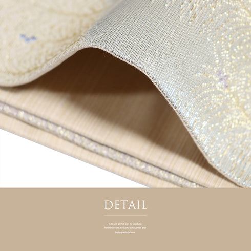 袋帯 リサイクル 帯丈444cm 六通 若松柄 金糸 西陣織 ゴールド Mサイズ 正絹 新品・未使用品 セミフォーマル お洒落