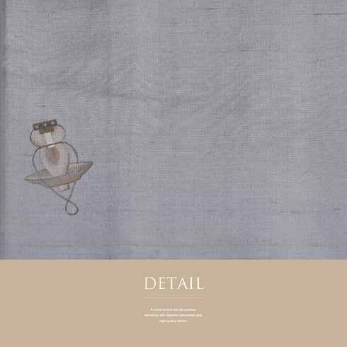 紬 リサイクル 身丈163.4cm 裄68.4cm 袷 ランプ柄 織り出し柄 パープル Lサイズ お洒落 正絹 広衿 Sランク