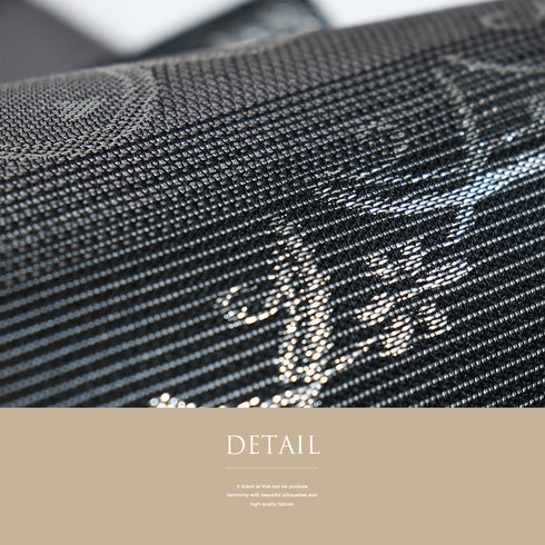 袋帯 リサイクル 帯丈446cm 六通 夏物 ブラック Mサイズ 正絹 新品・未使用品 フォーマル お洒落